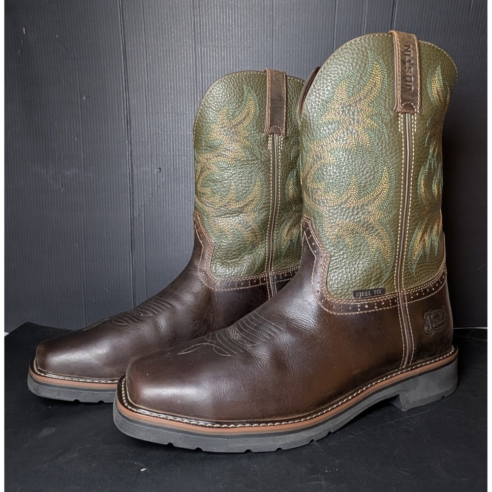 Justin Men's Driller Stampede SE4688 Western Steel Toe Work Boots 14 EE